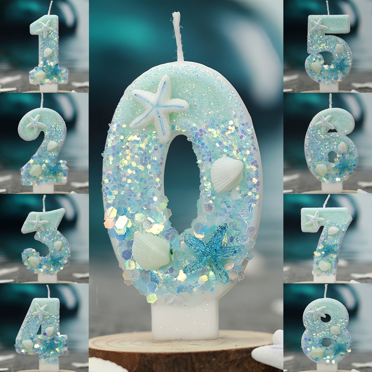 Holiday Candle Set - Shell Whispers Ocean Series Number Birthday