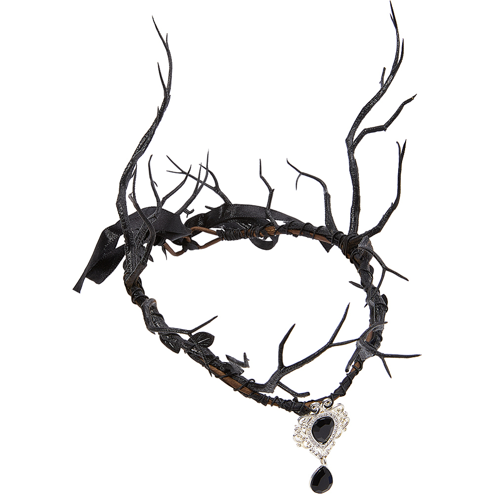 Reindeer Antlers Headband - Black Fairy Headpiece Dark Reindeer Woodland