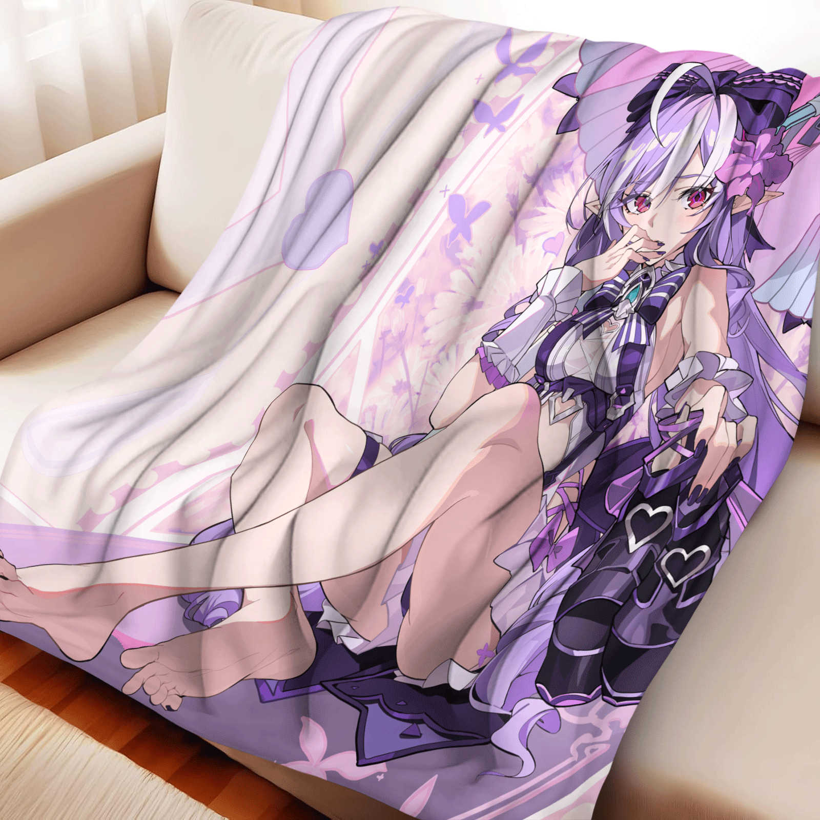 Christmas Throw Blanket - Cartoon Zenless Zone Zero Flannel Throw
