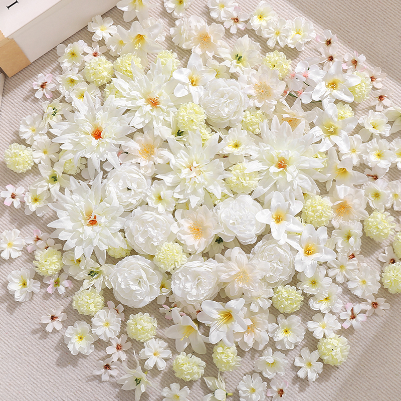 Christmas Wreath Fake - 20/50Pcs Mix White Artificial Flowers Head