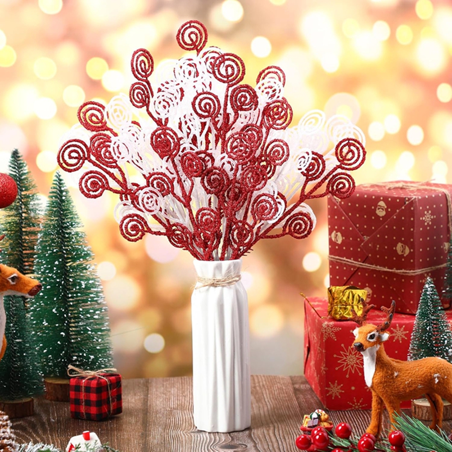 Christmas Wreath Fake - 5/10PCS Artificial Plant New Year Christmas