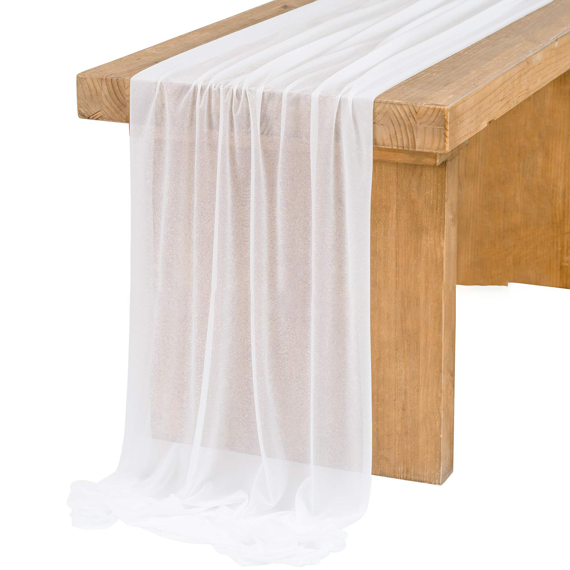 Christmas Table Runner - Chiffon White Table Runner Table Setting
