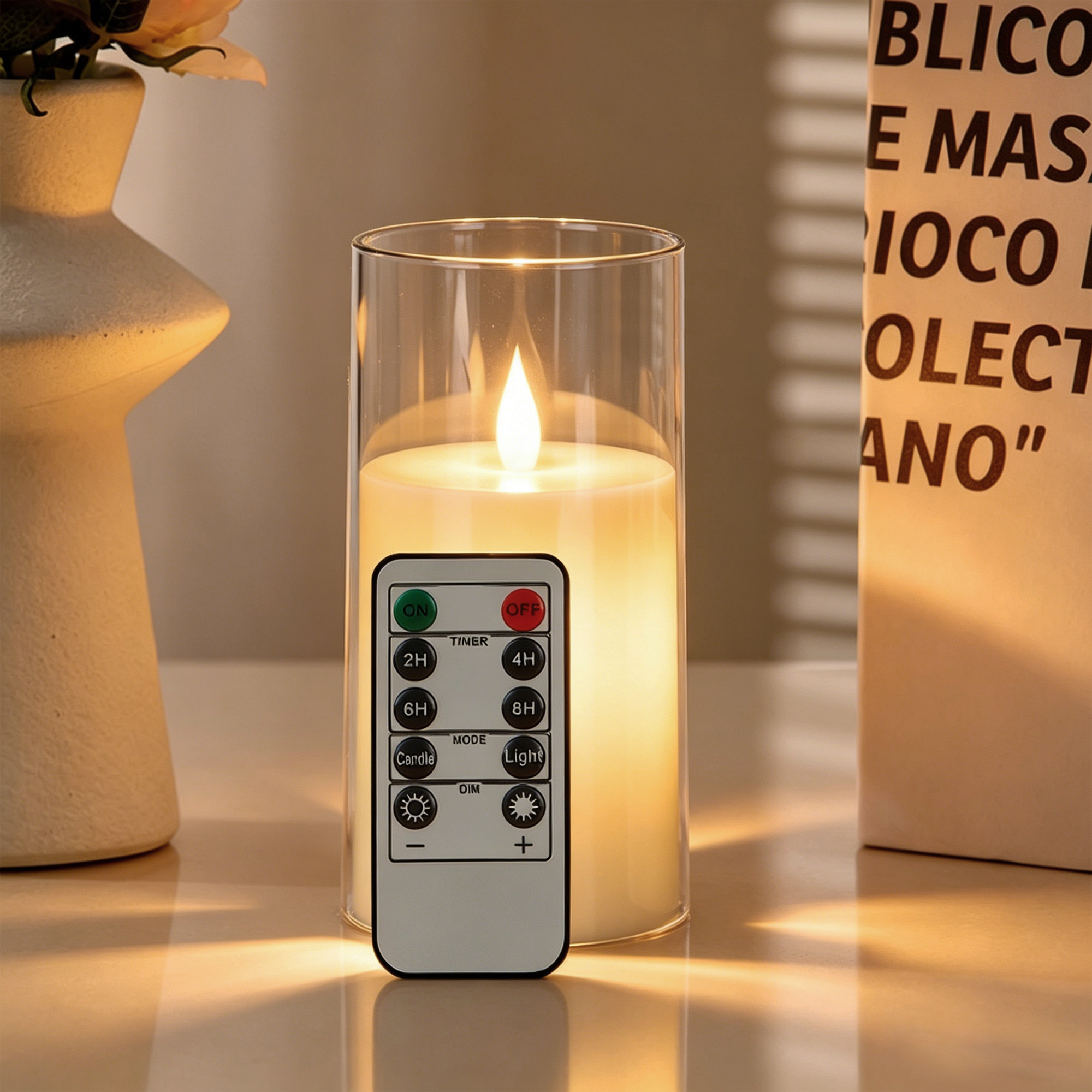 Holiday Candle Set - 3-Piece LED Flame-Free Candle Set with
