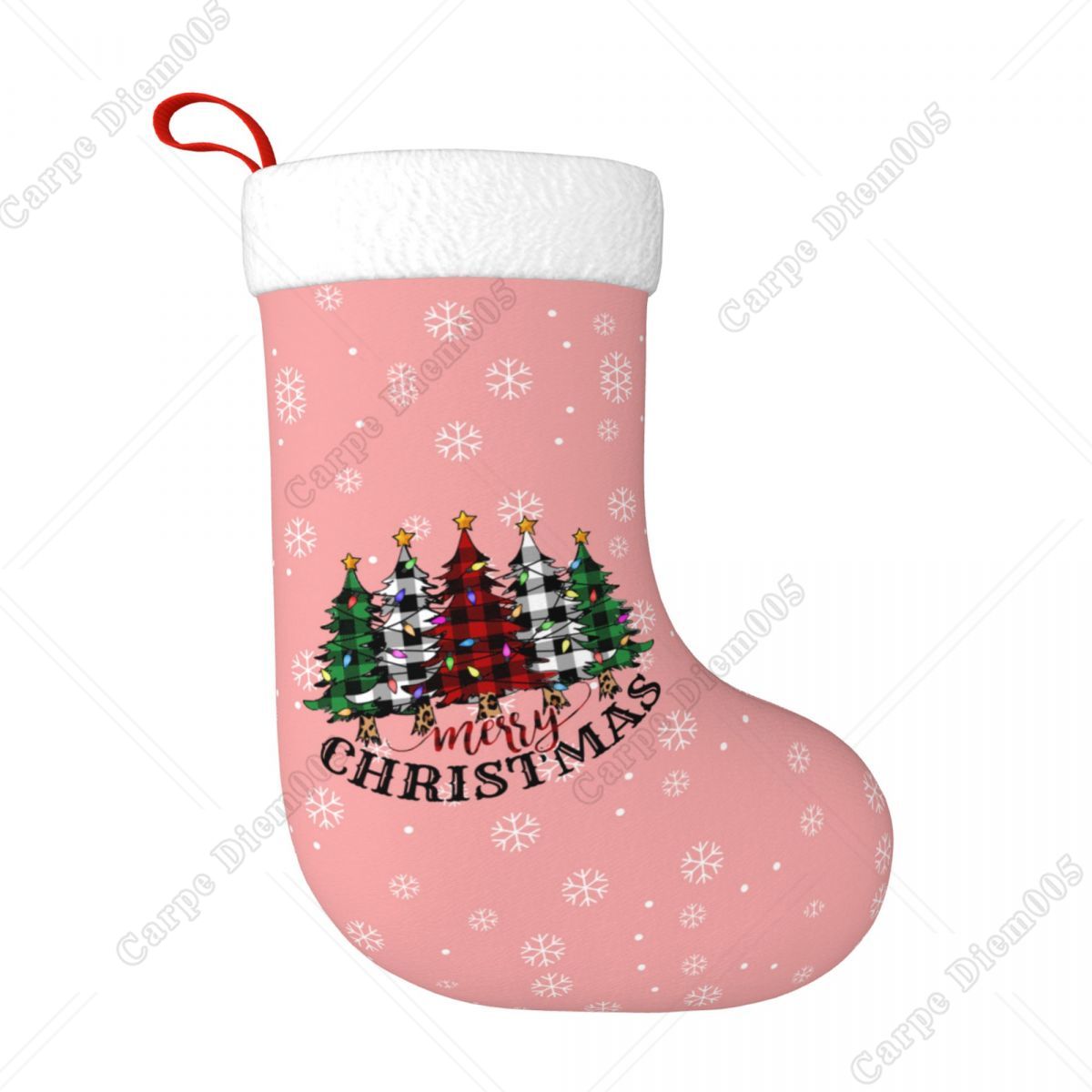 Pink Snowflakes Christmas Tree - đánh giá và giá Christmas Stocking Hanging
