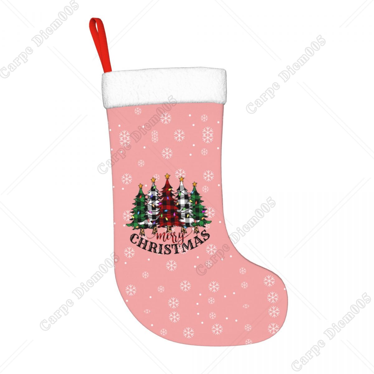 Pink Snowflakes Christmas Tree - đánh giá và giá Christmas Stocking Hanging