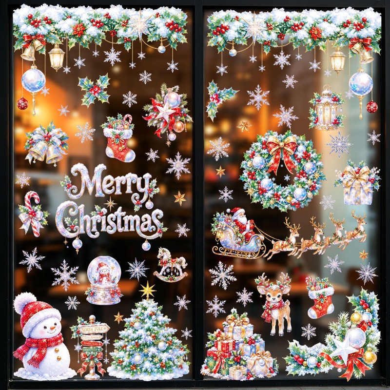 9 Sheets Christmas Static Wind - đánh giá và giá Snowflake Window Decal