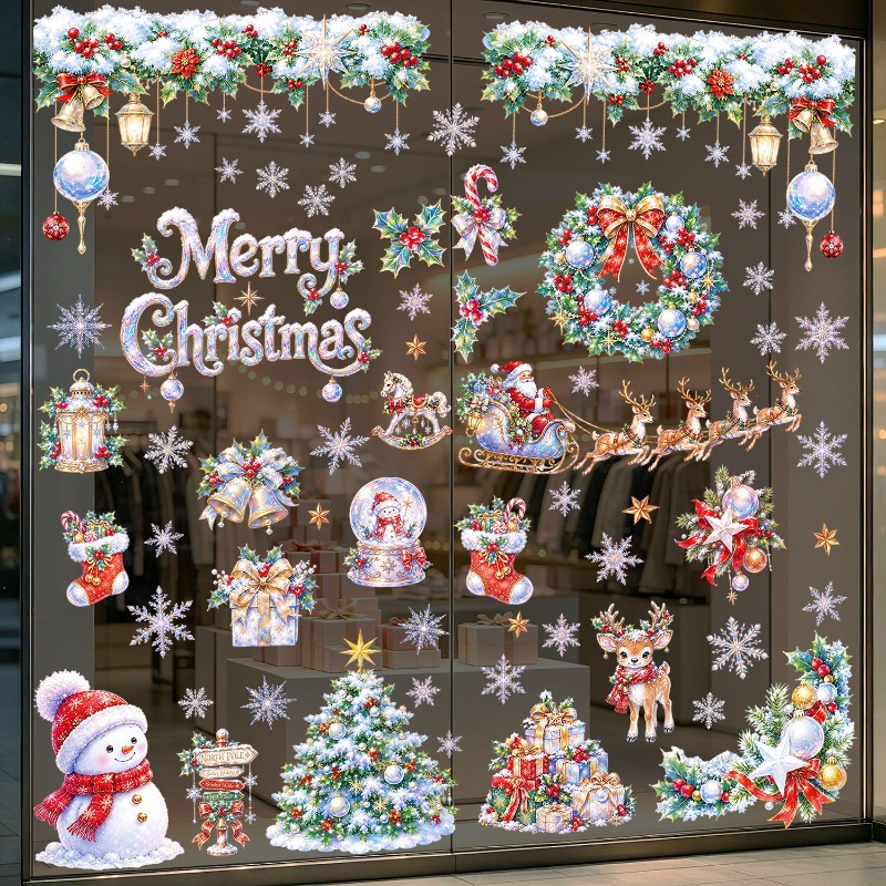 9 Sheets Christmas Static Wind - đánh giá và giá Snowflake Window Decal