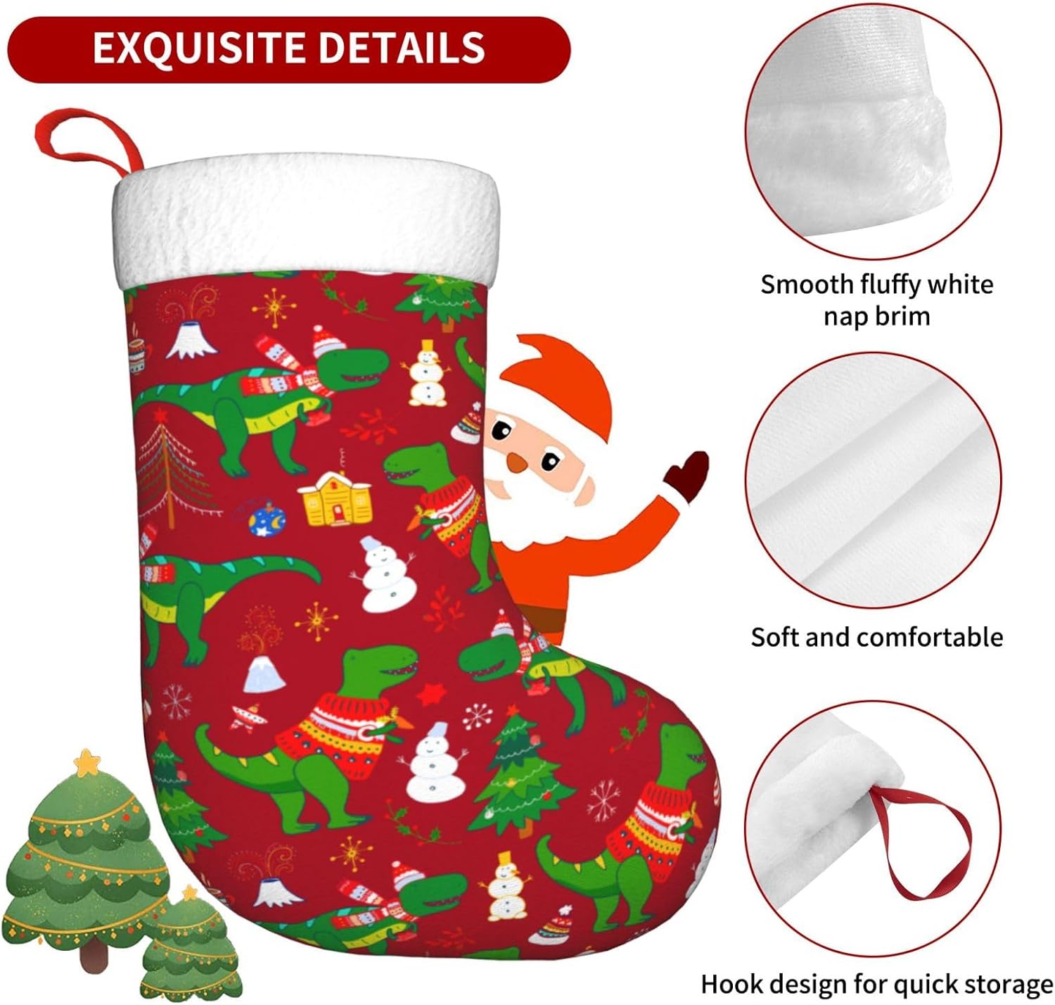 Cute Christmas Dinosaur Christ - đánh giá và giá Christmas Stocking Hanging