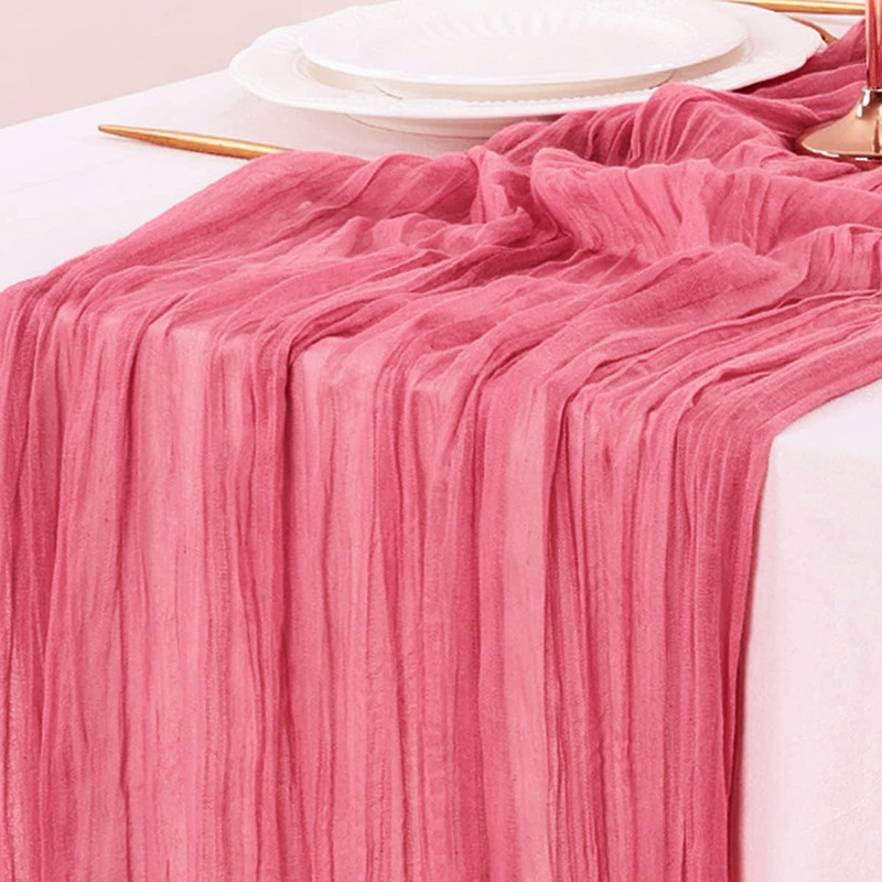 Red Table Runner Gauze Wedding - đánh giá và giá Christmas Table Runner