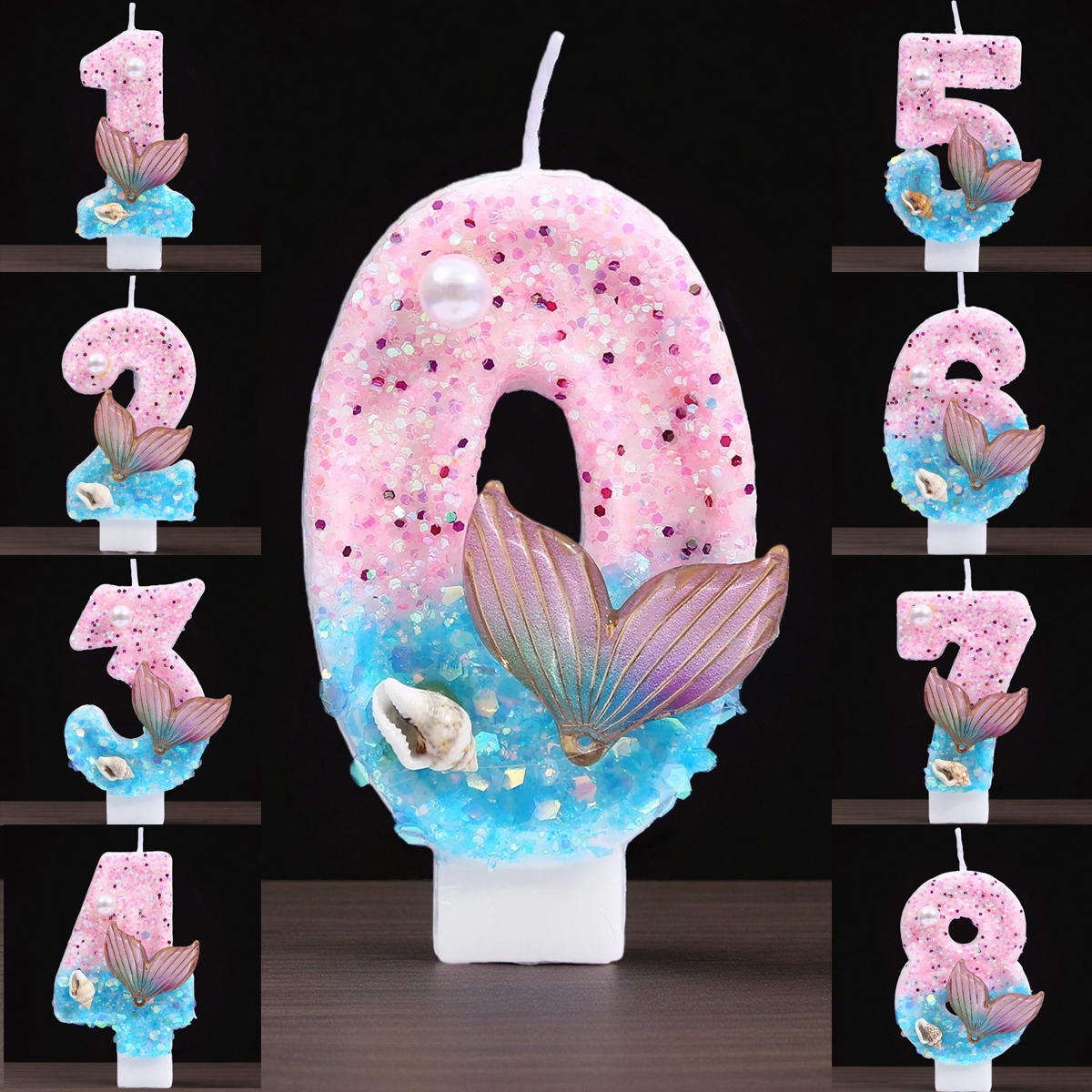 Gradient Blue Shell Pearl Crea - đánh giá và giá Holiday Candle Set