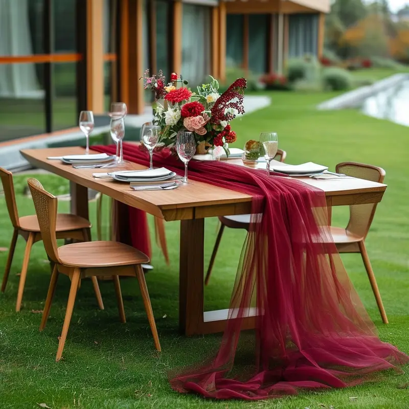 Gauze Table Runner Sheer Arch  - đánh giá và giá Christmas Table Runner