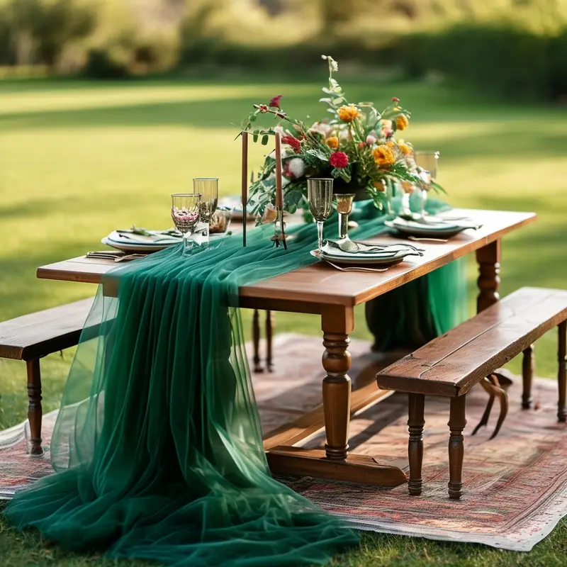 Gauze Table Runner Sheer Arch  - đánh giá và giá Christmas Table Runner