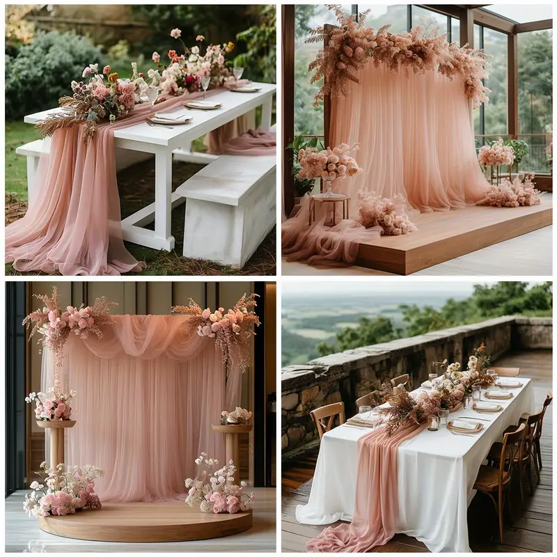 Gauze Table Runner Sheer Arch  - đánh giá và giá Christmas Table Runner