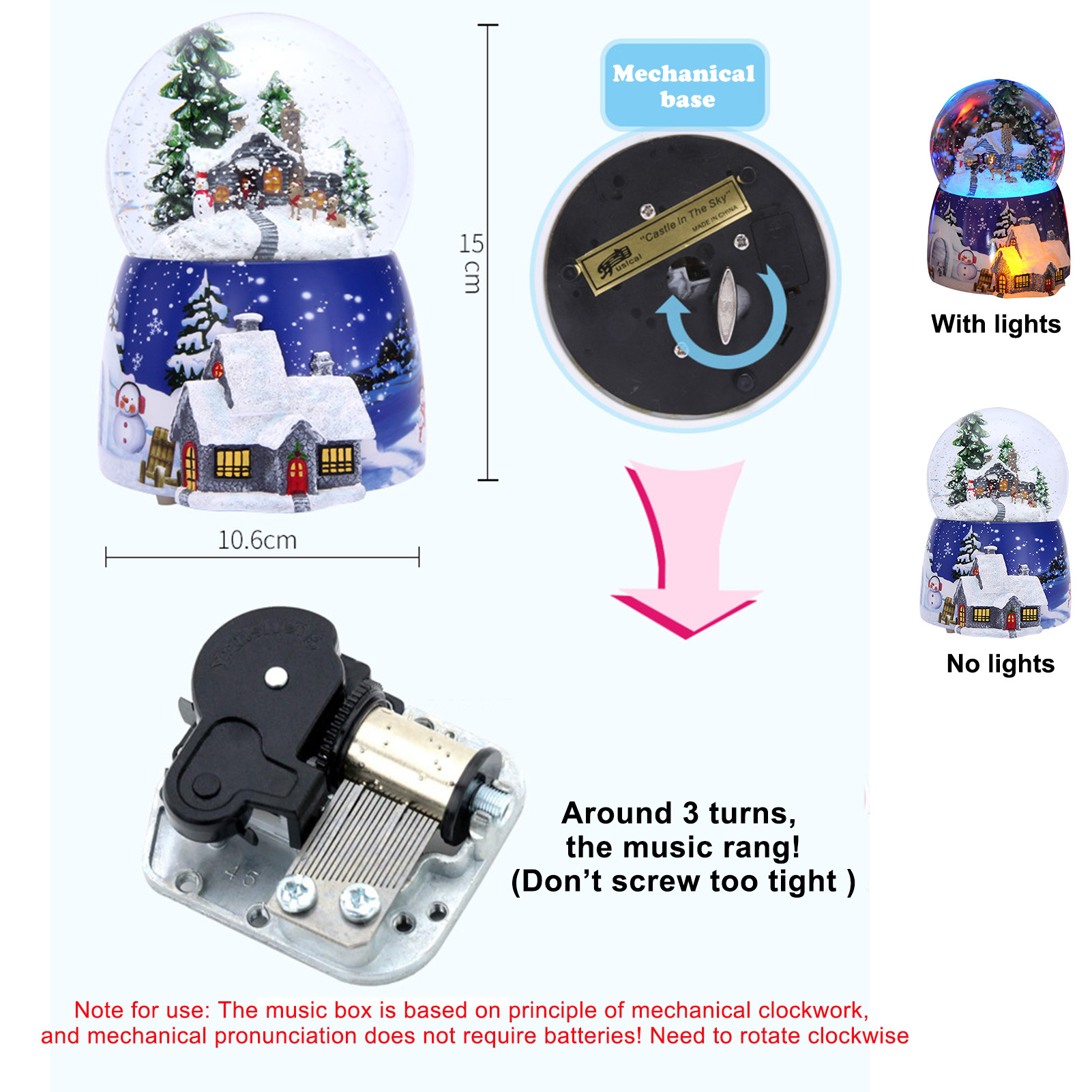 1 Cái Nhựa Hộp Nhạc Quả Cầu Ph - đánh giá và giá Snow Globe Musical