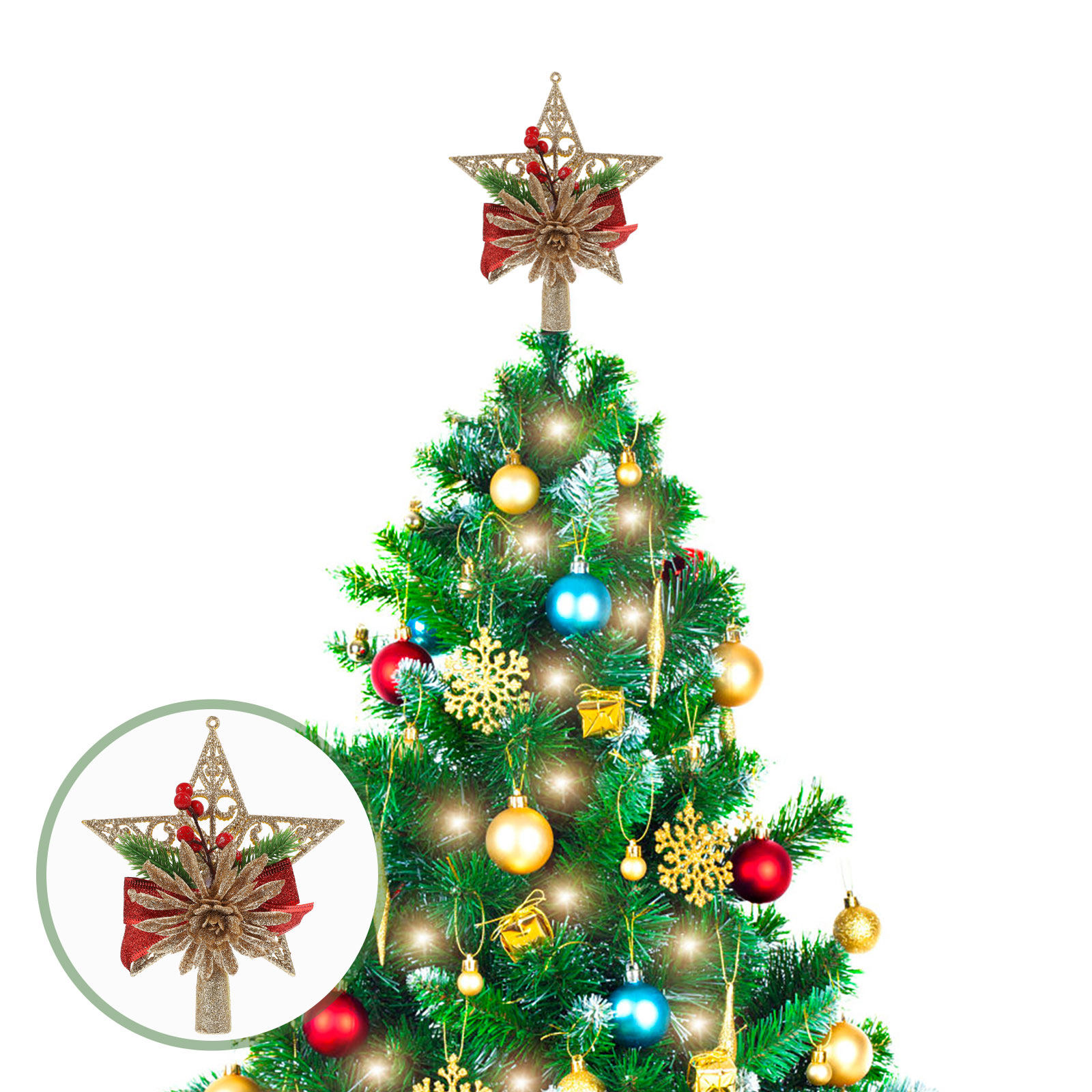1pc Christmas Tree Topper Exqu - đánh giá và giá Star Tree Topper