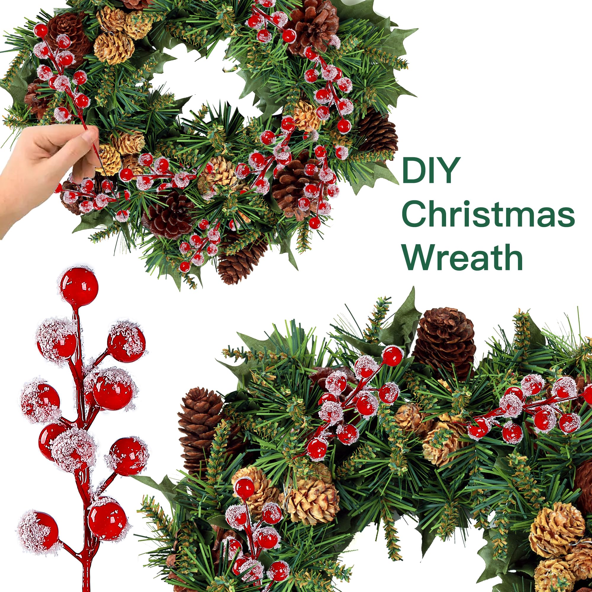 Christmas Red Berry Pine Needl - đánh giá và giá Christmas Wreath Fake