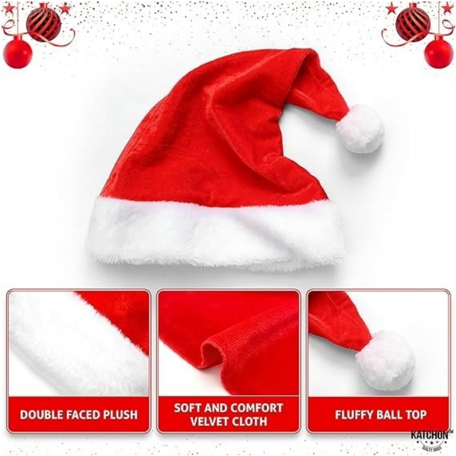 Fluffy Red Santa Hats Set with - đánh giá và giá Santa Hat Plush
