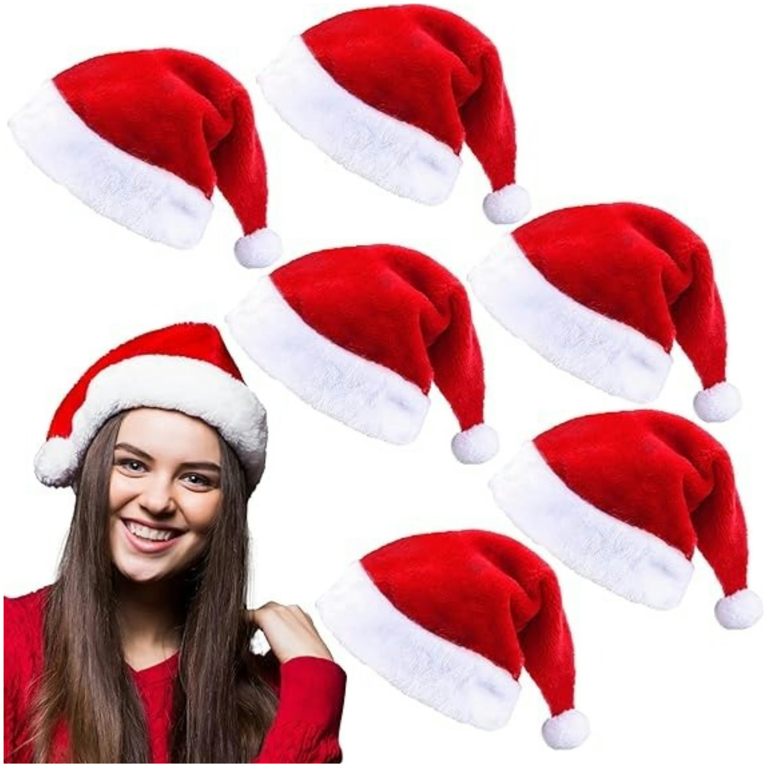 Fluffy Red Santa Hats Set with - đánh giá và giá Santa Hat Plush