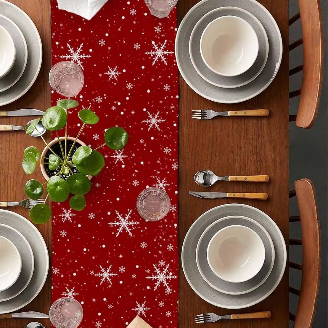 Red Table Runner Christmas Tre - đánh giá và giá Christmas Table Runner