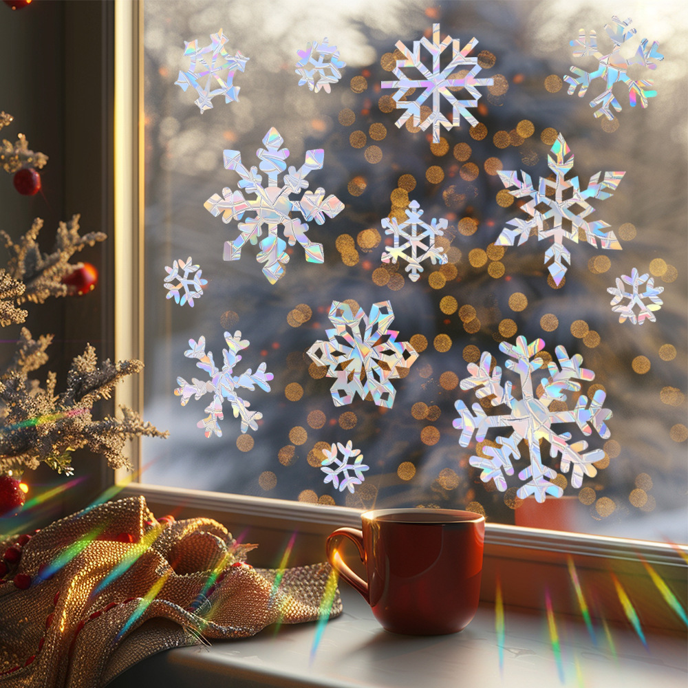 Snowflake Electrostatic Colorf - đánh giá và giá Snowflake Window Decal
