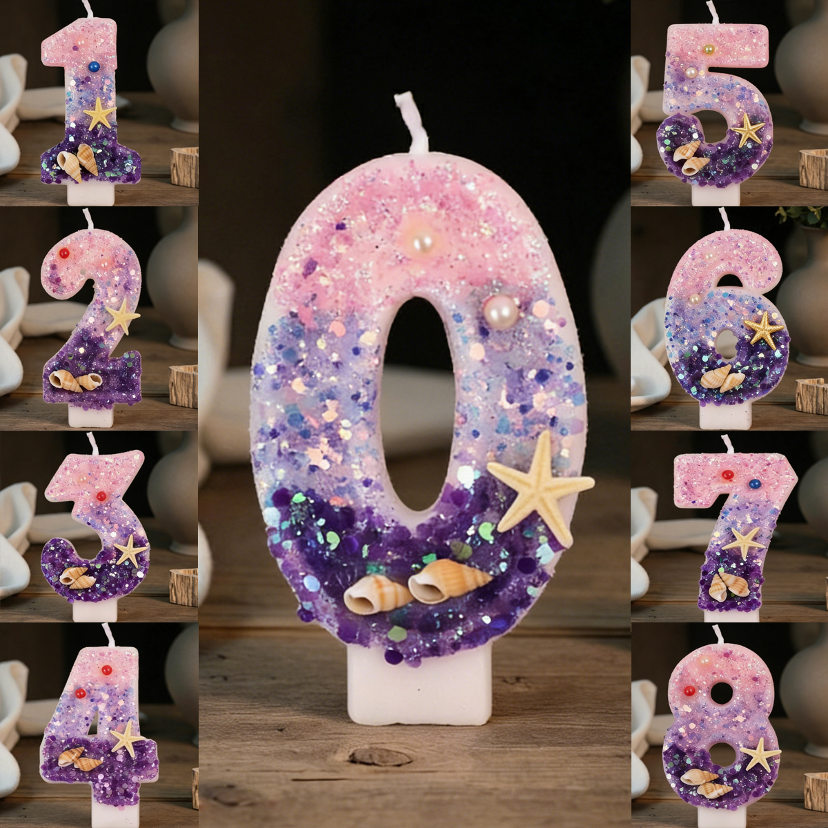 Three Color Gradient Mermaid 0 - đánh giá và giá Holiday Candle Set