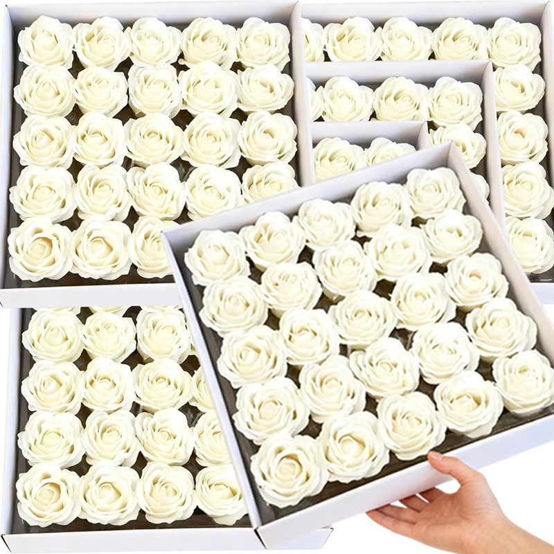 6cm White Artificial Rose Soap - đánh giá và giá Christmas Wreath Fake