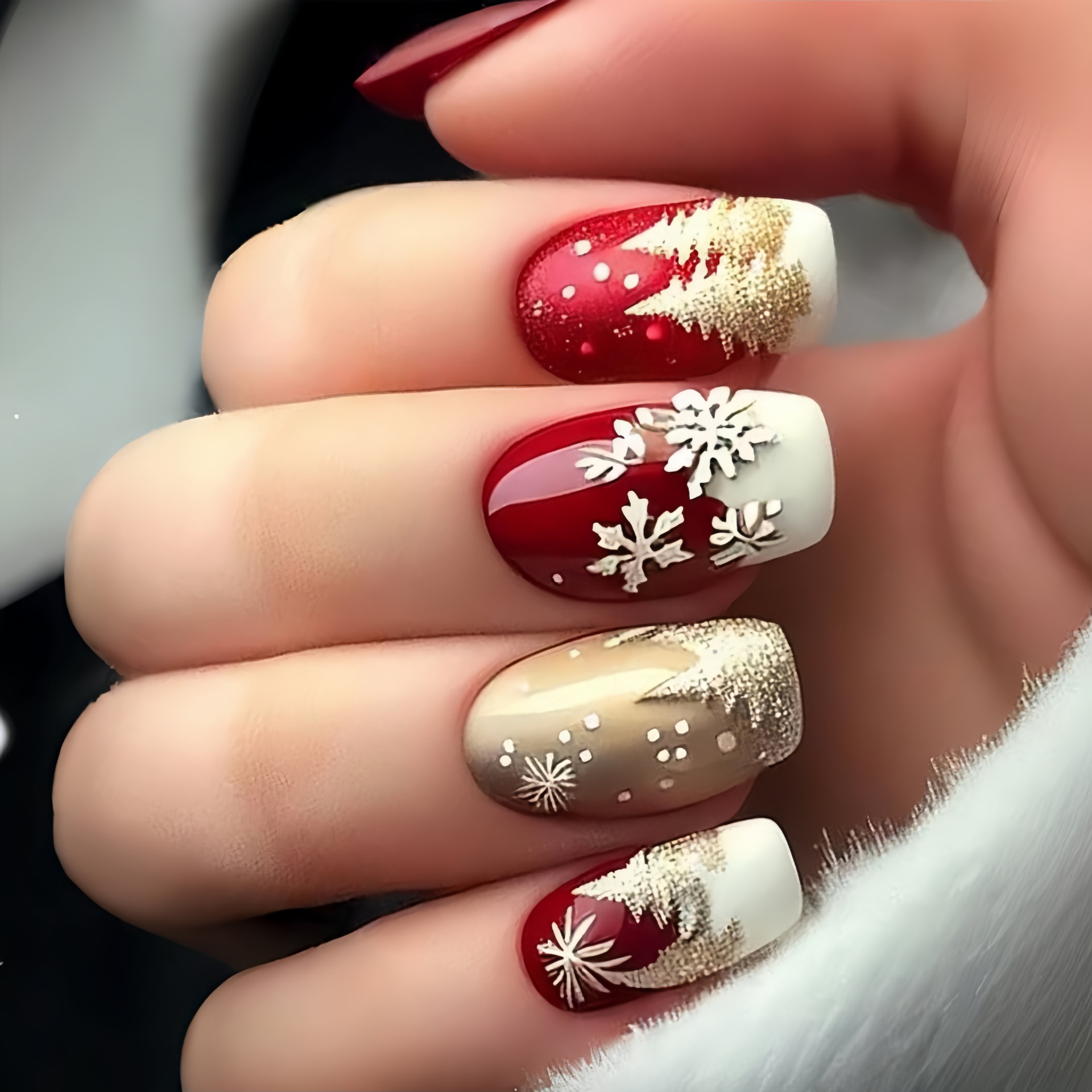Medium fake nails for Christma - đánh giá và giá Christmas Tree Artificial