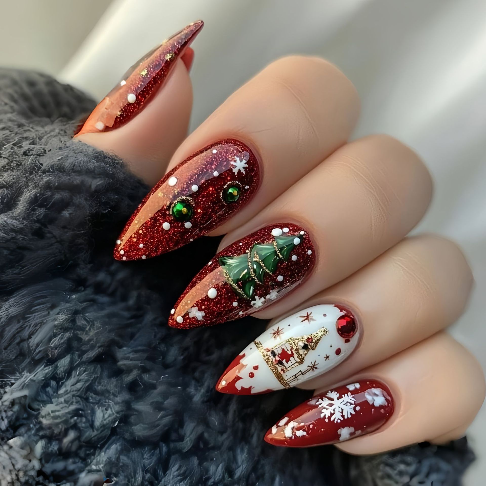 Medium fake nails for Christma - đánh giá và giá Christmas Tree Artificial