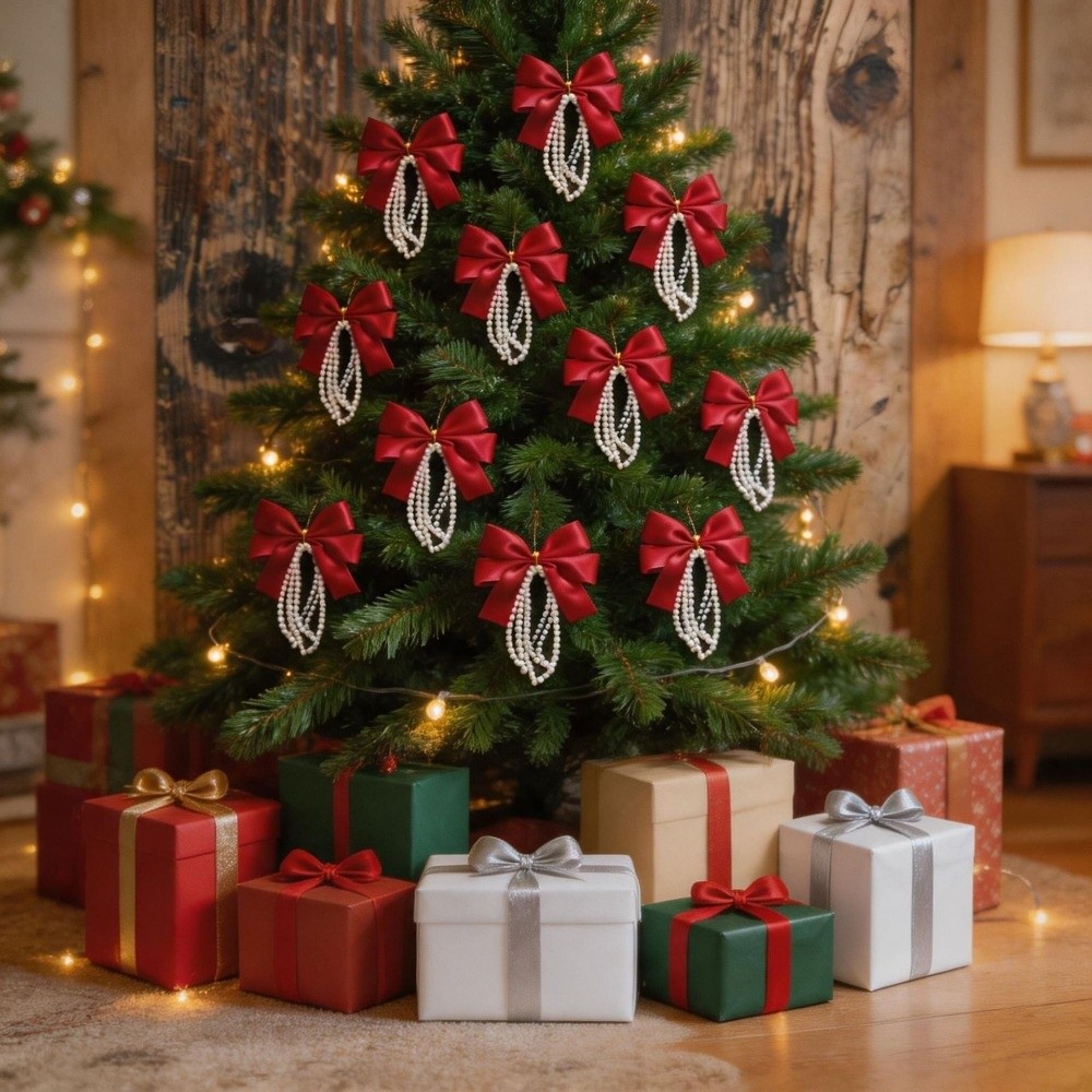 12pcs Set Christmas Tree Bows  - đánh giá và giá Gift Box Wrap Set