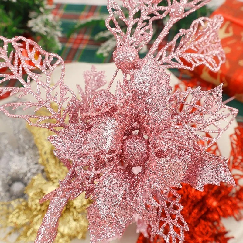 Glitter Artificial Flower Berr - đánh giá và giá Christmas Wreath Fake