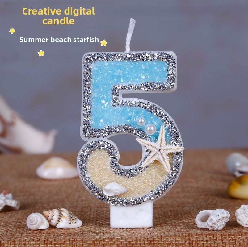 Beach Starfish Number Birthday - đánh giá và giá Holiday Candle Set