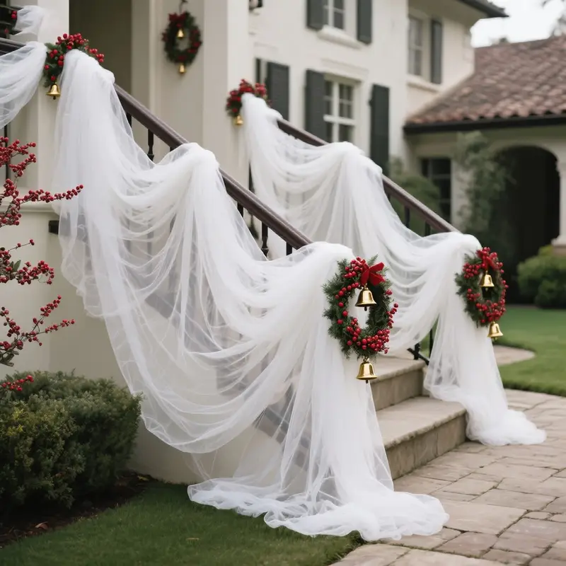 DIY Decoration Tulle Arch Drap - đánh giá và giá Christmas Table Runner