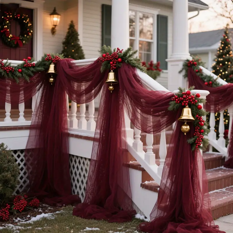 DIY Decoration Tulle Arch Drap - đánh giá và giá Christmas Table Runner