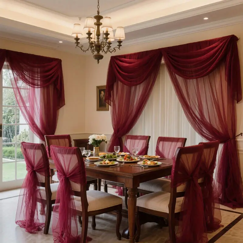 DIY Decoration Tulle Arch Drap - đánh giá và giá Christmas Table Runner