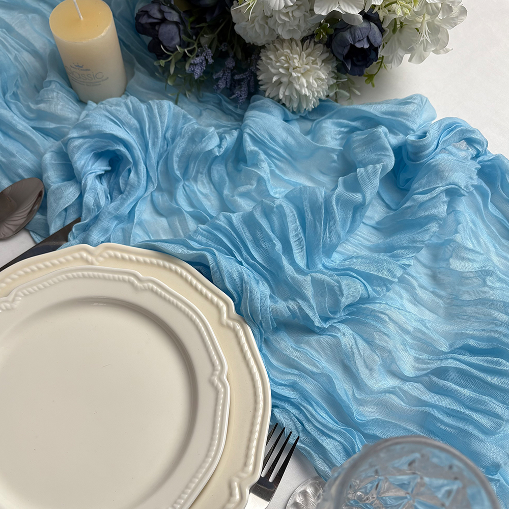Nhăn Gạc Bàn Chạy Cheesecloth  - đánh giá và giá Christmas Table Runner