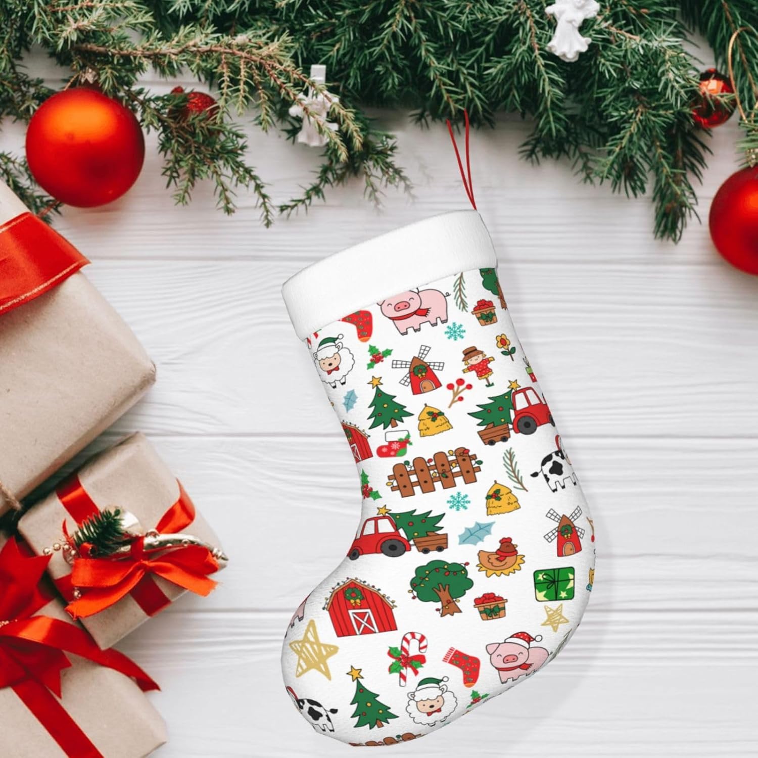 Farm Animals Christmas Stockin - đánh giá và giá Christmas Stocking Hanging