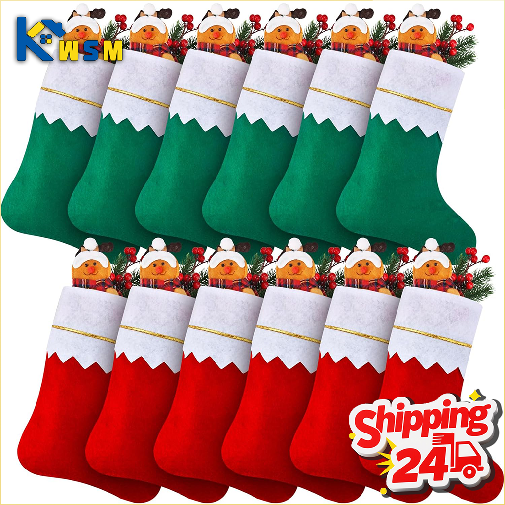 Double Sided Gold Trim Christm - đánh giá và giá Christmas Stocking Hanging