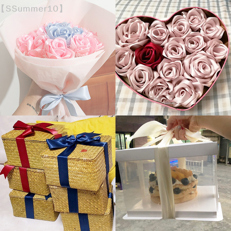 【SSummer10】25 Yards 4cm Satin  - đánh giá và giá Ribbon Bow Gift