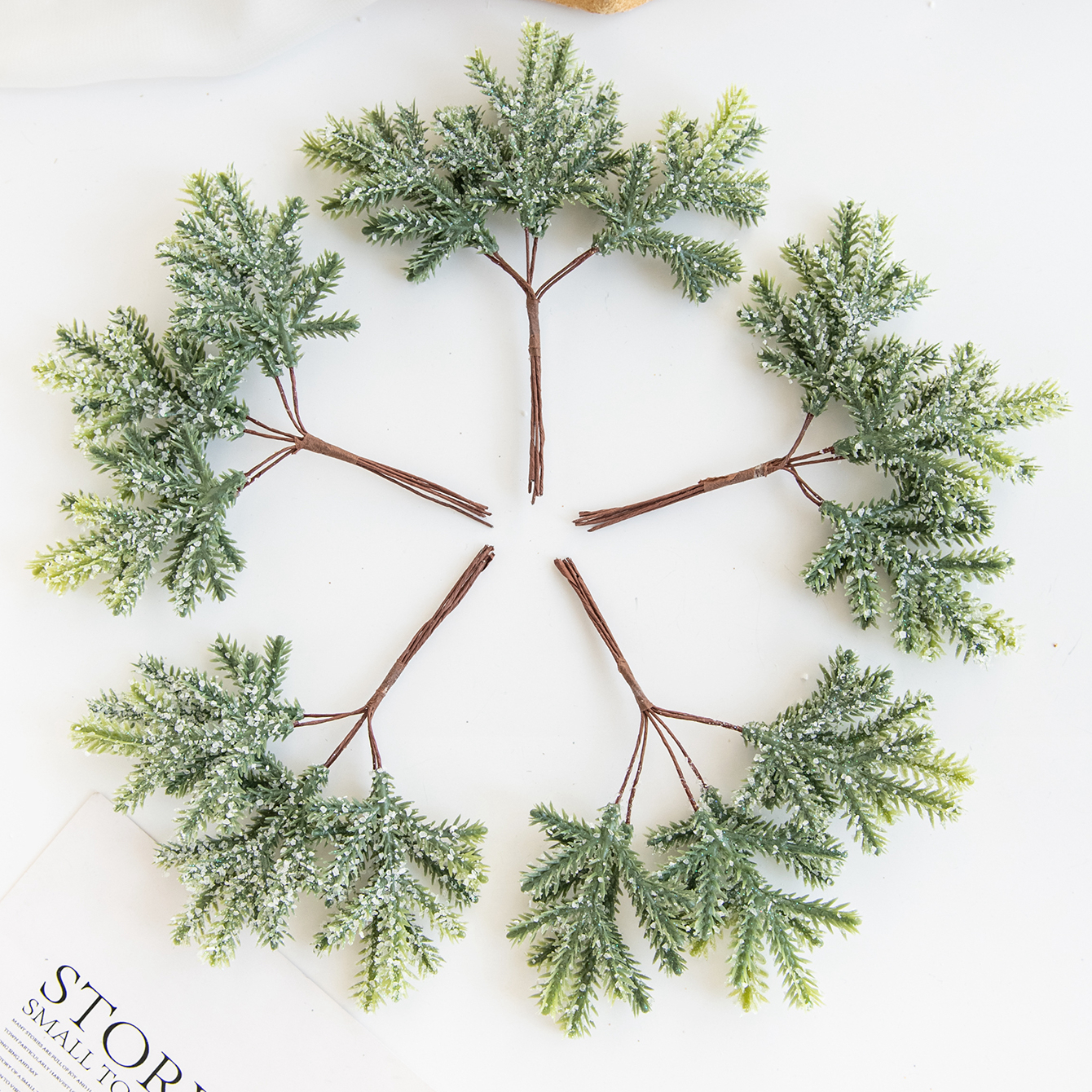 6PCS Artificial Plant Green Le - đánh giá và giá Christmas Wreath Fake