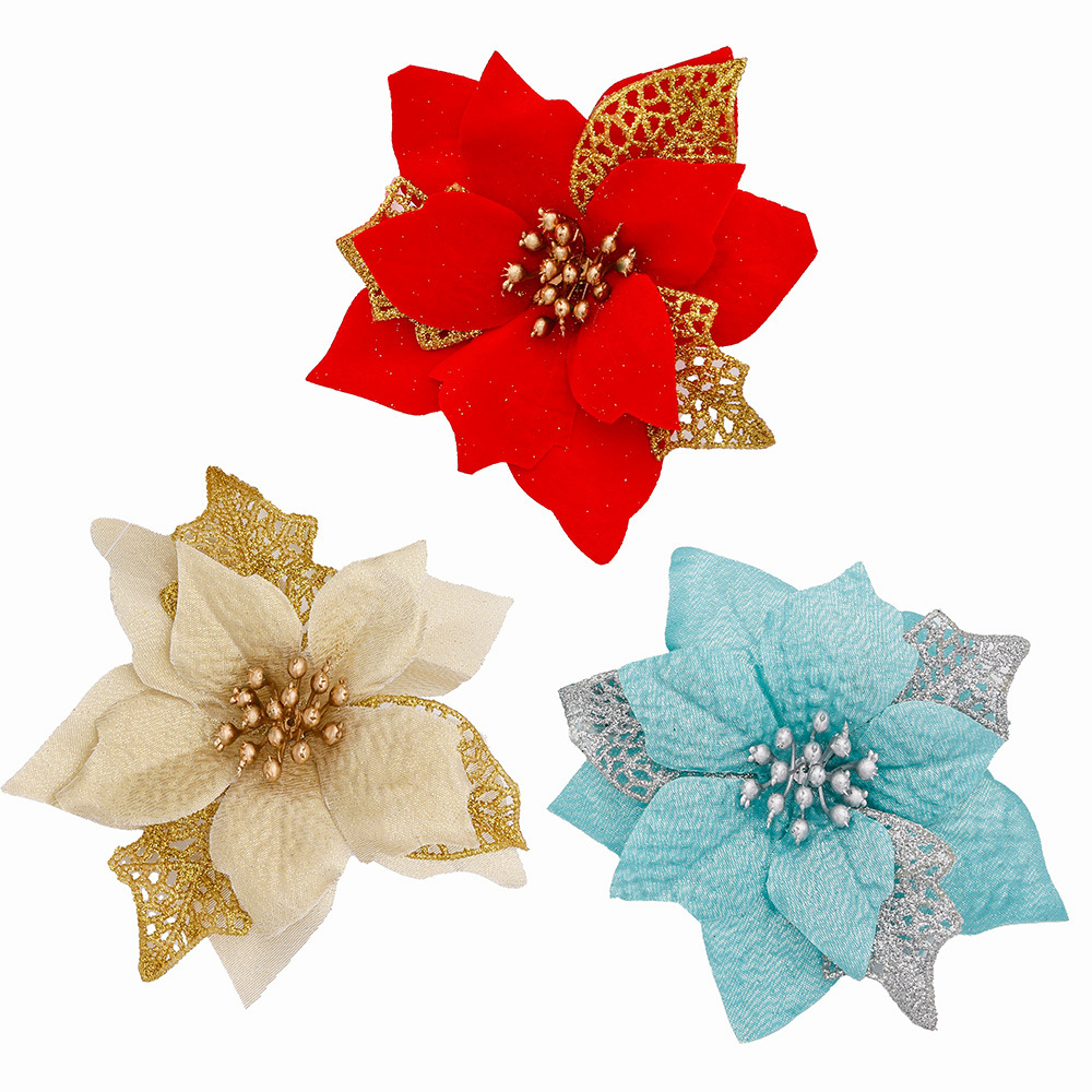 10Pcs Glitter Artificial Flowe - đánh giá và giá Christmas Wreath Fake