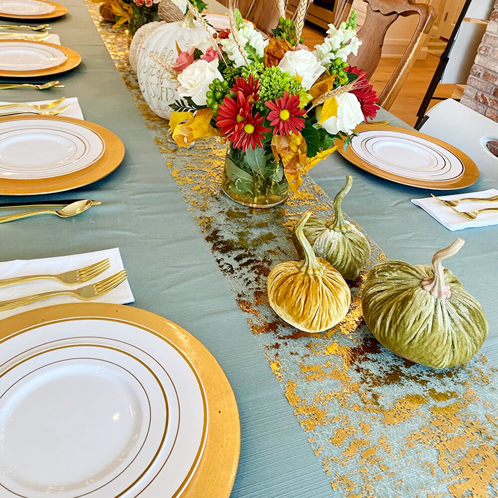 Sparkle Metallic Gold Thin Tab - đánh giá và giá Christmas Table Runner