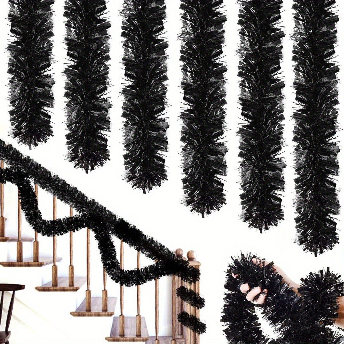 1pcs Black Tinsel Garland in M - đánh giá và giá Tinsel Garland Decoration