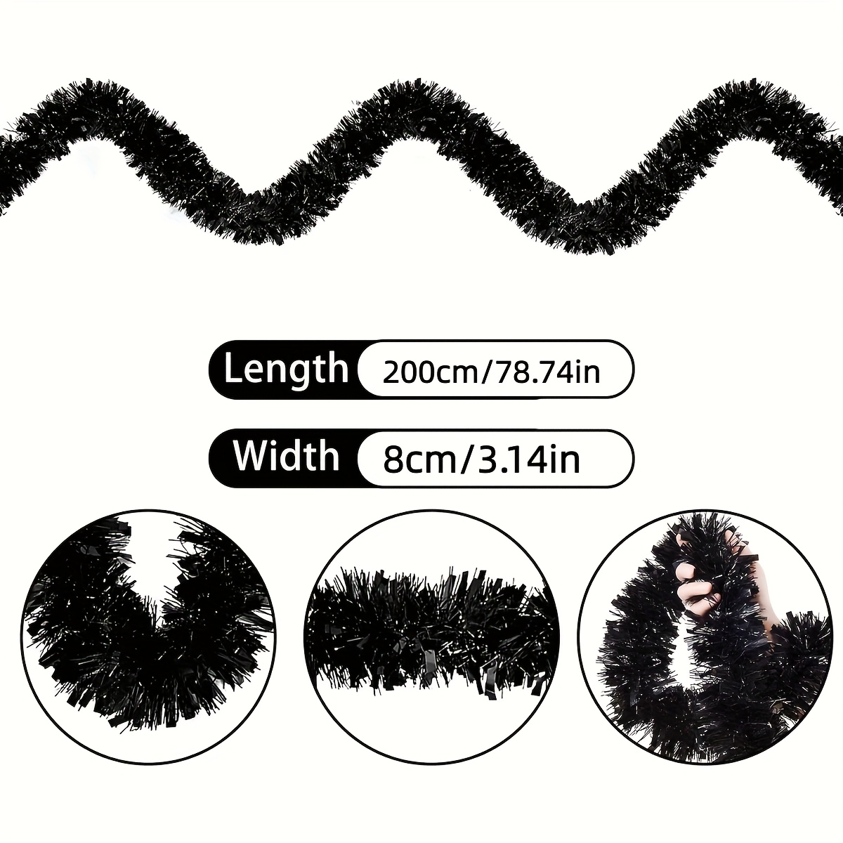 1pcs Black Tinsel Garland in M - đánh giá và giá Tinsel Garland Decoration