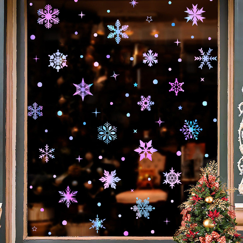 Colorful Luminous Snowflakes W - đánh giá và giá Snowflake Window Decal
