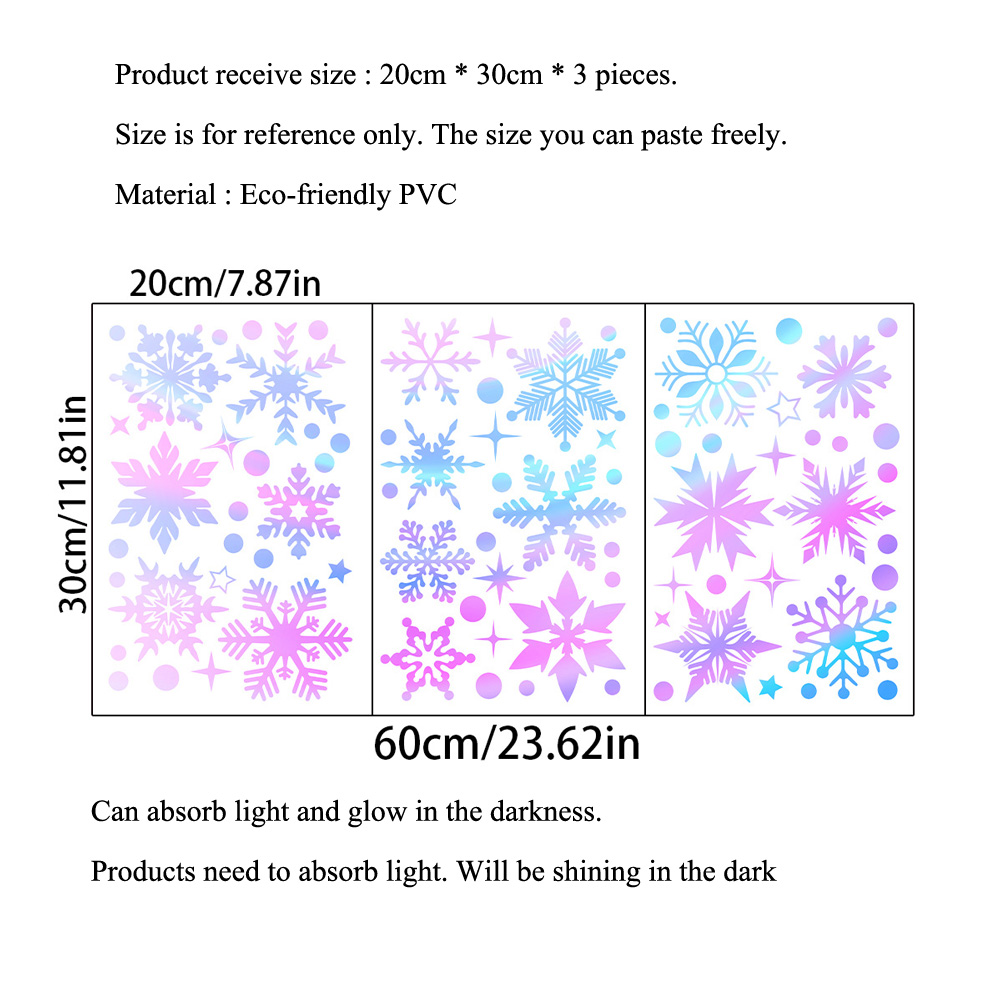 Colorful Luminous Snowflakes W - đánh giá và giá Snowflake Window Decal