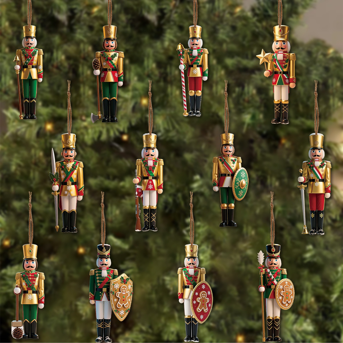 12pcs 2D Flat Wooden Christmas - đánh giá và giá Nutcracker Figurine