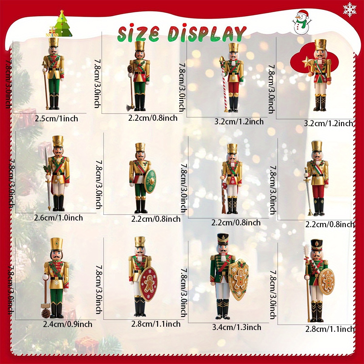 12pcs 2D Flat Wooden Christmas - đánh giá và giá Nutcracker Figurine
