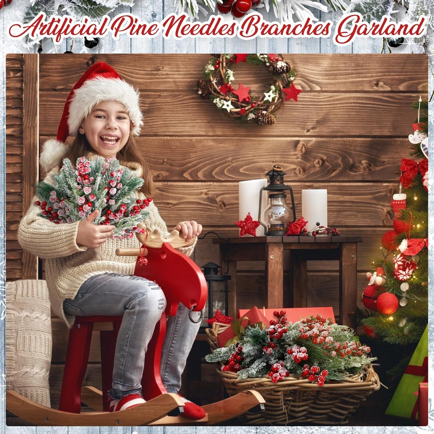 Artificial Snow White Pine Bra - đánh giá và giá Christmas Wreath Fake