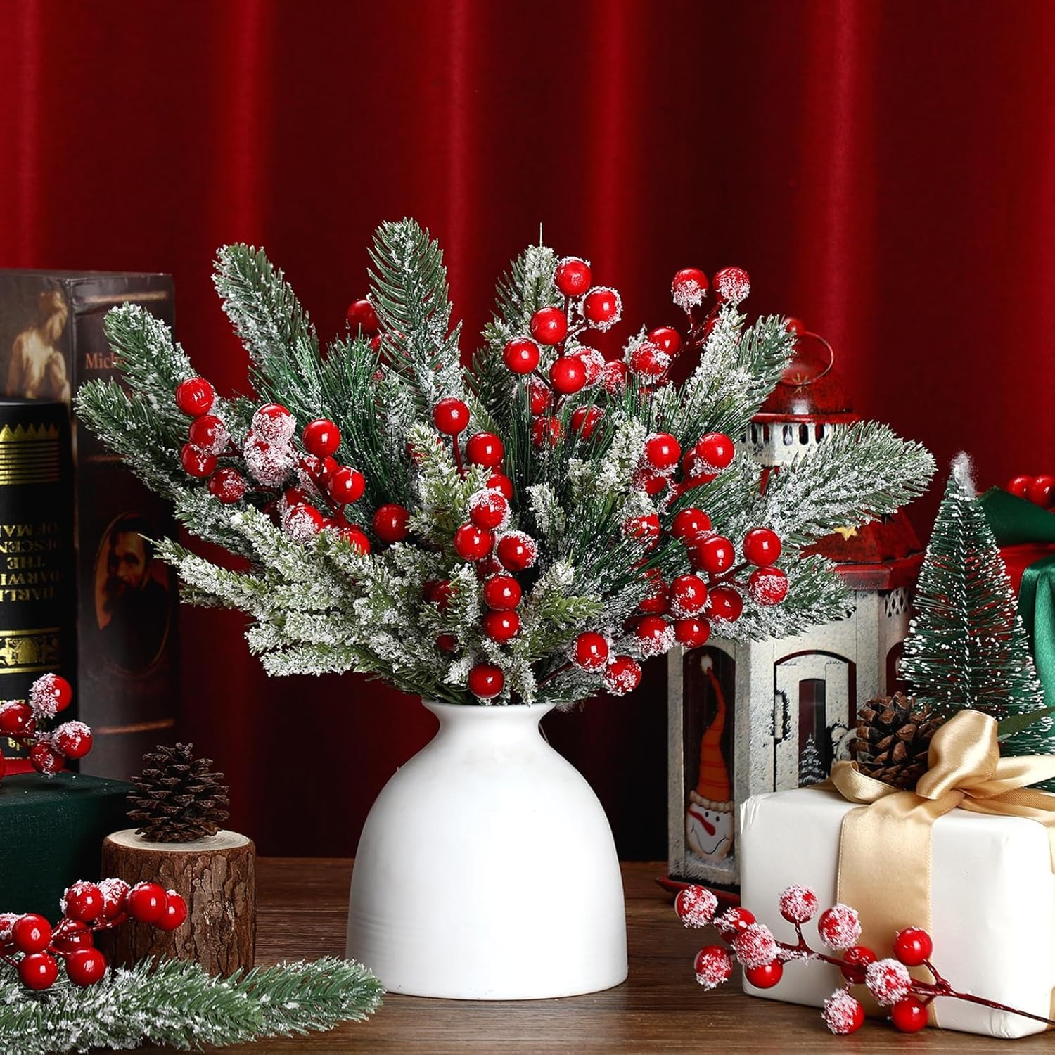 Artificial Snow White Pine Bra - đánh giá và giá Christmas Wreath Fake