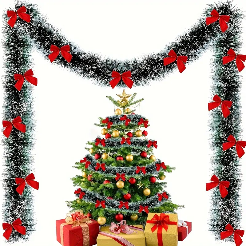Christmas Bow Tinsel Ribbons G - đánh giá và giá Tinsel Garland Decoration